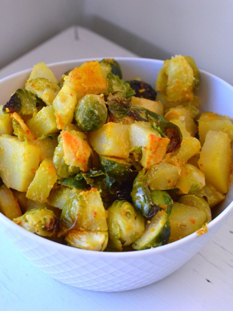 Oven Baked Potatoes and Brussels Sprouts Simple Nourished Home