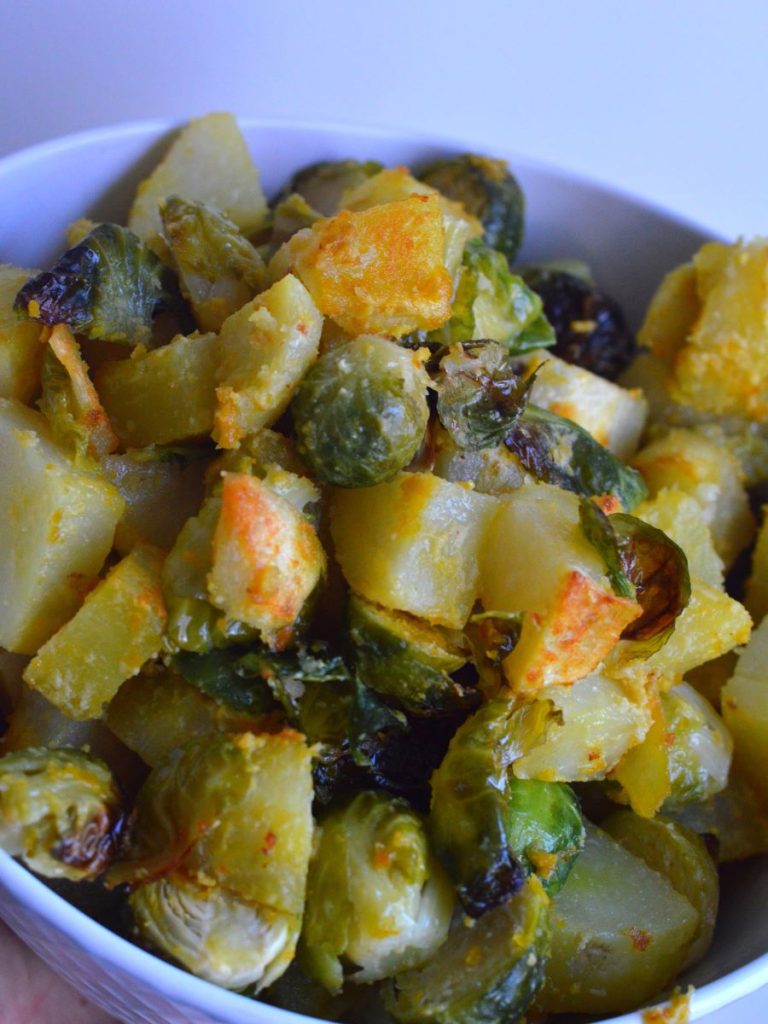 Oven Baked Potatoes and Brussels Sprouts Simple Nourished Home